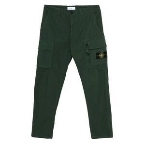 STONE ISLAND Garment Dyed Cotton Cargo Pants Men GREEN